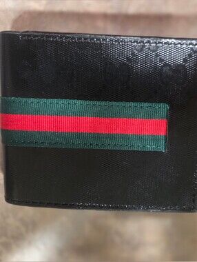 New MEN GG Monogram Pattern COATED Bill FOLD Wallet